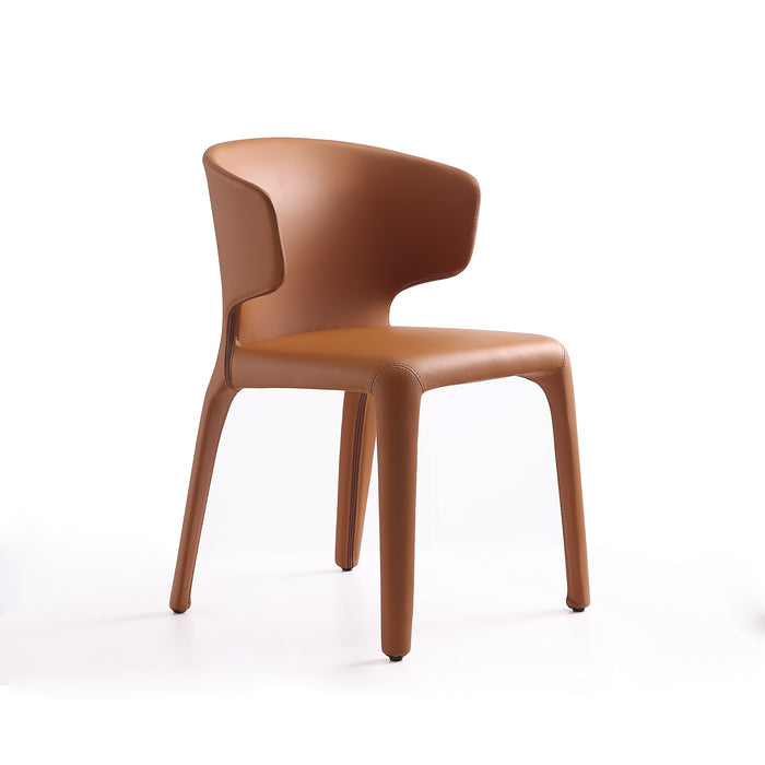 Ensemble 2 chaises de salle à manger Conrad de Manhattan Comfort en similicuir - brun clair