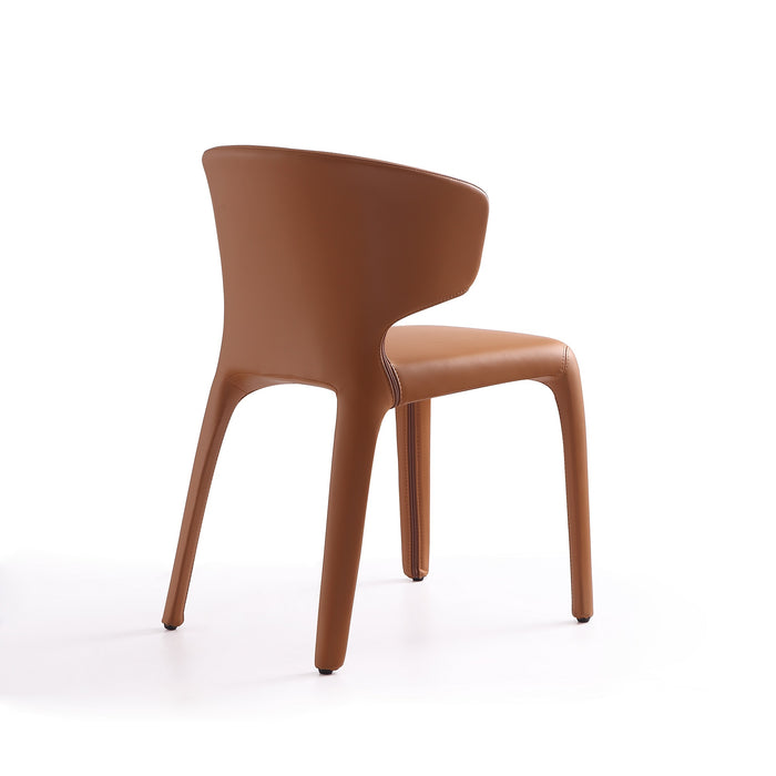Ensemble 2 chaises de salle à manger Conrad de Manhattan Comfort en similicuir - brun clair