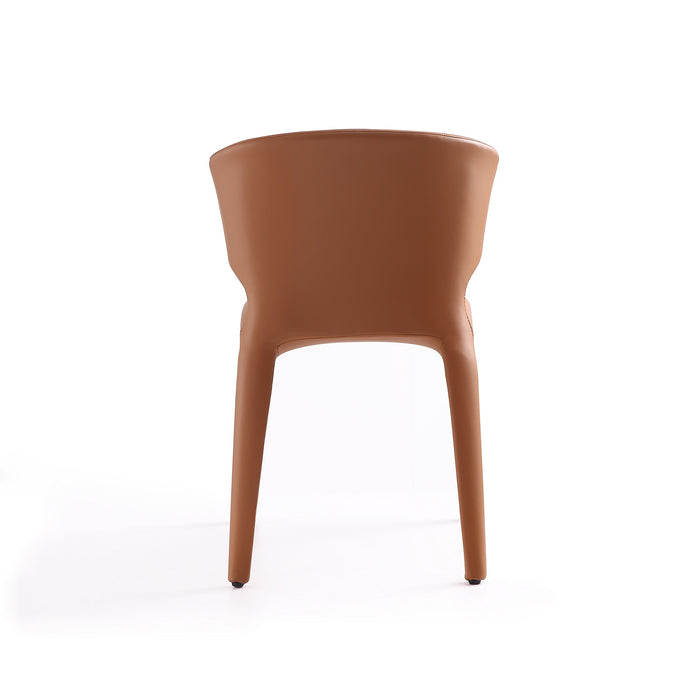 Ensemble 2 chaises de salle à manger Conrad de Manhattan Comfort en similicuir - brun clair
