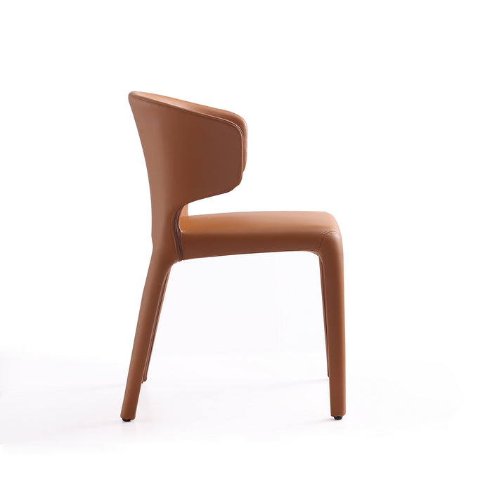 Ensemble 2 chaises de salle à manger Conrad de Manhattan Comfort en similicuir - brun clair