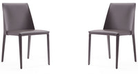 Ensemble 2 chaises de salle à manger Paris de Manhattan Comfort en cuir à équipement - gris