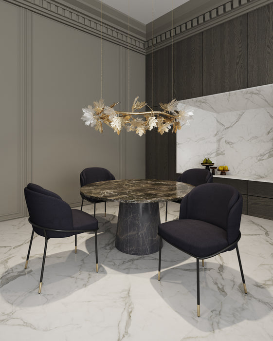 Chaise de salle à manger Flor de Manhattan Comfort en tissu - noire