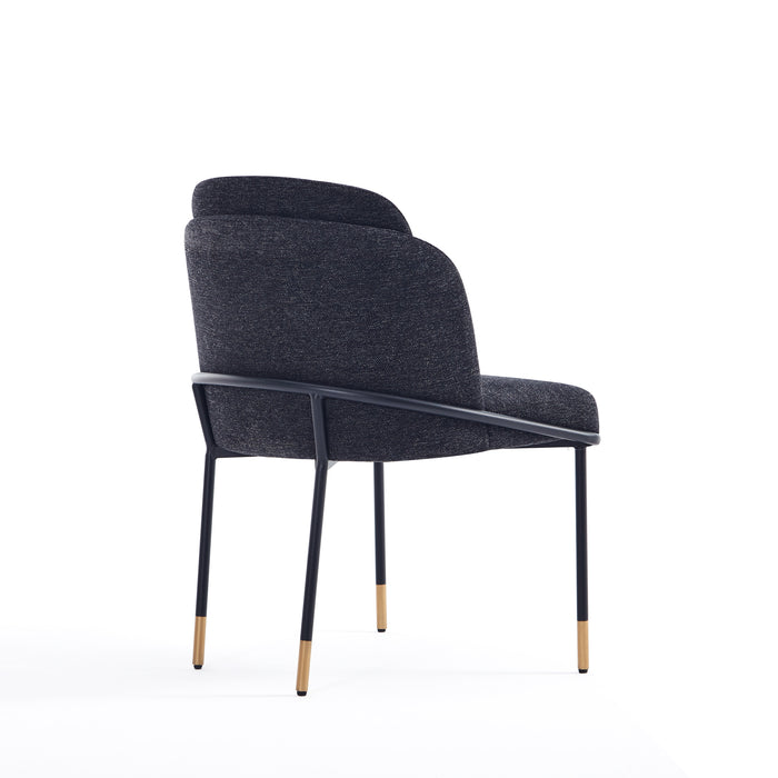 Chaise de salle à manger Flor de Manhattan Comfort en tissu - noire