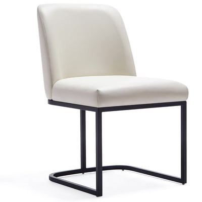 Manhattan Comfort Serena Faux Leather Dining Chair - Cream|Chaise de salle à manger Serena de Manhattan Comfort en similicuir - crème