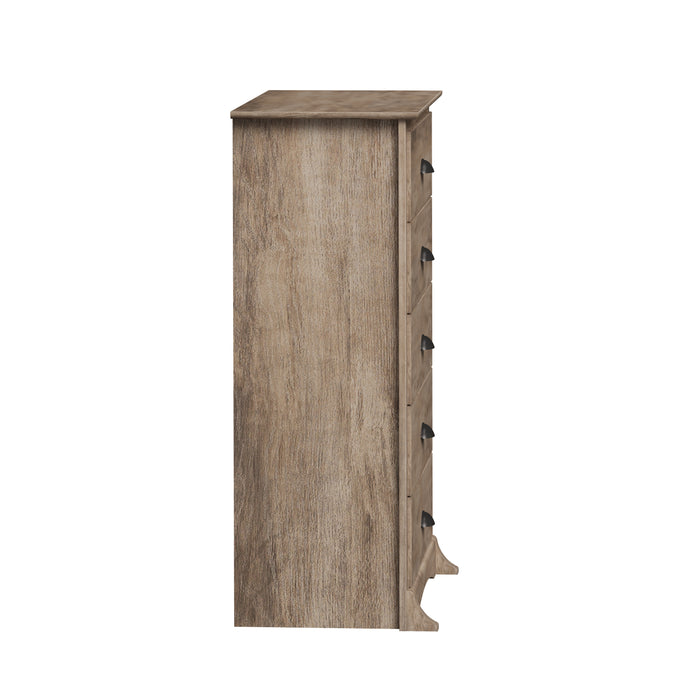 Commode verticale Salt Spring à 5 tiroirs - gris délavé