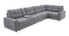 Sofa sectionnel modulaire à inclinaison électrique en forme de L Elevate de Scott Living 6 pièces avec console de rangement - gris