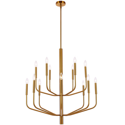 Dainolite Eleanor 14 Light Chandelier Aged Brass Lamp|Lustre Eleanor de Dainolite avec fini laiton vieilli et 14 ampoules