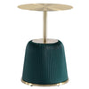 Table de bout moderne Anderson 1.0 de Manhattan Comfort avec revêtement en similicuir et dessus de table doré - verte