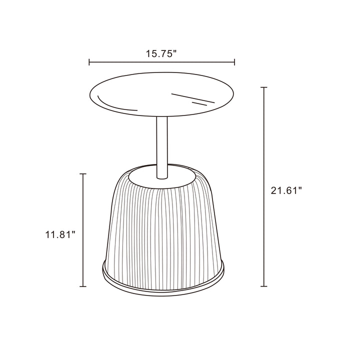 Table de bout moderne Anderson 1.0 de Manhattan Comfort avec revêtement en similicuir et dessus de table doré - verte