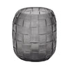 Vase Jordan de 6 po en verre avec texture tressée - gris