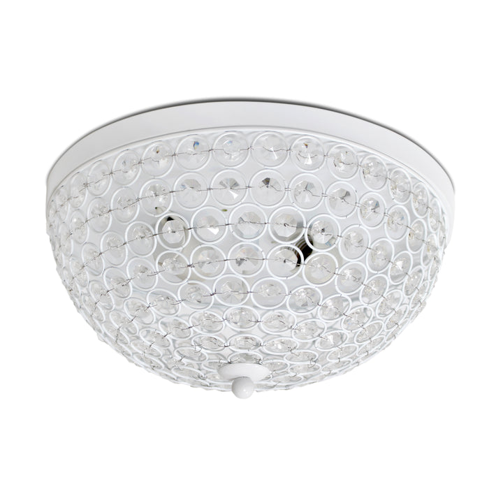 Plafonnier affleuré Elipse d’Elegant Designs en cristal - blanc