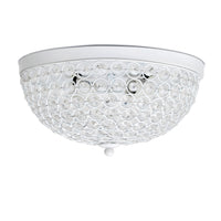 Plafonnier affleuré Elipse d’Elegant Designs en cristal - blanc