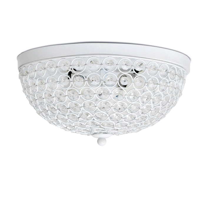 Plafonnier affleuré Elipse d’Elegant Designs en cristal - blanc