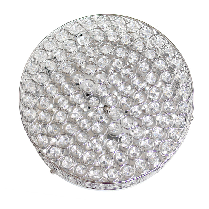 Plafonnier affleuré Elipse d’Elegant Designs en cristal à 2 ampoules - chromé