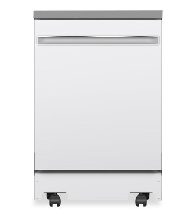 GE 24" 54 dBA Portable Top-Control Dishwasher with Piranha Hard Food Disposer - White - GPT225SGLWW | Lave-vaisselle portatif GE de 24 po et de 54 dBA avec commandes sur le dessus et broyeur d’aliments …