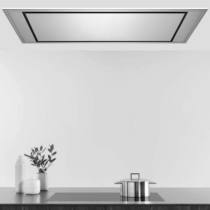 Hotte de cuisinière affleurée au plafond Victory en acier inoxydable avec rétroéclairage à DEL - Horizon-Glow