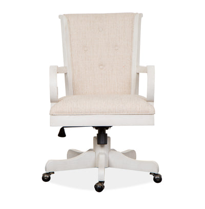 Milson 22.5" Upholstered Chair with Casters - Alabaster | Chaise rembourrée Milson de 22,5 po avec roulettes - albâtre
