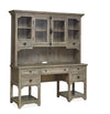 Bureau Harold de 64 po avec rangement et tablettes en verre trempé - gris tourterelle