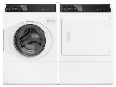 Huebsch® 3.5 Cu. Ft. Front Load Washer and 7 Cu. Ft. Electric Dryer with Pet Plus™ – White | Laveuse à chargement frontal de 3,5 pi3 et sécheuse électrique de 7 pi3 Huebsch avec Pet PlusMC - blanches