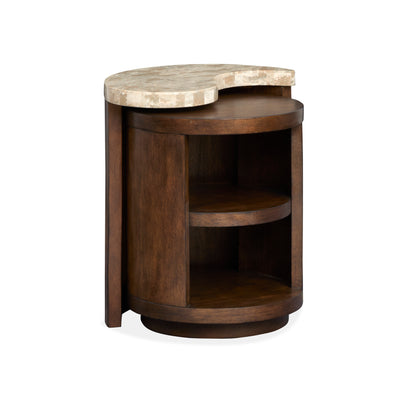 Jenkins 21.5" End Table with Stone Veener Top - Burnt Umber | Table de bout Jenkins de 21,5 po avec dessus en placages de pierre - terre d’ombre brûlée