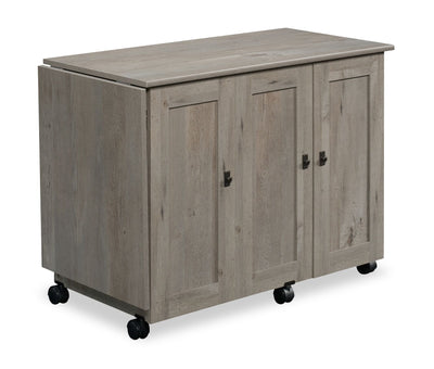 Brett 40.08” 3 Shelf Sewing and Craft Cart with Casters – Mystic Oak | Chariot de couture et de bricolage Brett de 40,08 po à 3 tablettes avec roulettes - chêne mystique