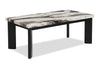 Table à café moderne Carra de 47,64 po avec dessus en imitation de marbre - noire