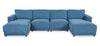 Sofa sectionnel modulaire en forme de U Voyage 4 pièces en tissu avec coussins de dossier amovibles - bleu