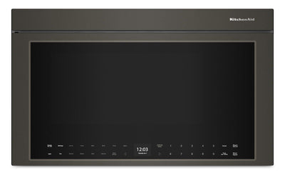 KitchenAid Multifunction Smart Flush Mount Over-the-Range Microwave Oven - Black Ore - YKMMF530PBE | Four à micro-ondes à hotte intégrée intelligent multifonctionnel KitchenAid à installation affleurée - minerai noir - YKMMF530PBE