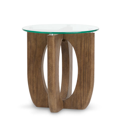 Kerwin 22" End Table with Glass Top - Almond | Table de bout Kerwin de 22 po avec dessus en verre - amande