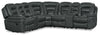 Sofa sectionnel inclinable Leo 7 pièces en tissu d’apparence cuir avec consoles de rangement
