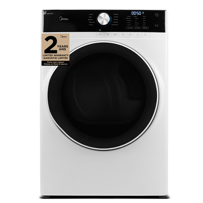 Midea 8 Cu. Ft. Electric Dryer - White - Stackable - MLE52N4AWW | Sécheuse électrique Midea de 8 pi³ - blanche - superposable - MLE52N4AWW