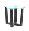 Table de bout Morden de 20 po avec dessus en verre - truffe noire