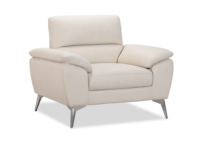 Mystic 41.7” Contemporary Genuine Leather Chair - Frost | Fauteuil contemporain Mystic de 41,7 po en cuir véritable - givre