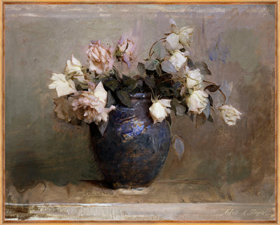 Vintage Vase Framed Linen Textured Artwork - 17" x 21"|Œuvre d’art en lin texturée et encadrée « Vintage Vase » - 17 po x 21 po