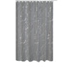 Rideau de douche en polyester gris et aluminium argenté imprimé d’un motif de marbre