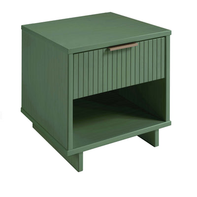 Manhattan Comfort Granville Modern Nightstand with Full Extension Drawer - Sage Green | Table de nuit moderne Granville de Manhattan Comfort avec 1 tiroir à extension complète - vert sauge