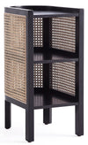 Table de bout Versailles de Manhattan Comfort - noire et canne naturelle