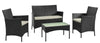 Ensemble de conversation Imperia de Manhattan Comfort 4 pièces en acier et en rotin pour la terrasse - crème