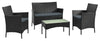 Ensemble de conversation Imperia de Manhattan Comfort 4 pièces en acier et en rotin avec coussins pour la terrasse - gris