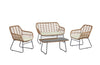 Ensemble de conversation Antibes 2.0 de Manhattan Comfort 4 pièces en acier et en rotin pour la terrasse - crème