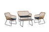 Ensemble de conversation Antibes 2.0 de Manhattan Comfort 4 pièces en acier et en rotin pour la terrasse - gris