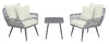Ensemble de conversation Cannes de Manhattan Comfort 3 pièces en corde et en osier pour la terrasse - crème