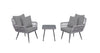 Ensemble de conversation Cannes de Manhattan Comfort 3 pièces en corde et en osier pour la terrasse - gris