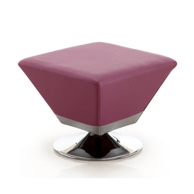 Manhattan Comfort Diamond Polished Chrome Swivel Ottoman - Purple|Pouf pivotant Diamond de Manhattan Comfort en chrome poli - violet