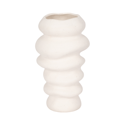 12” Ceramic Hand Scribed Cairn Vase – Ivory | Vase à motifs gravés à la main de 12 po en céramique d'apparence cairn - ivoire