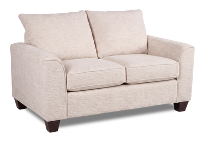 Made in Canada Customizable Sofa Lab Arc 63" Fabric Loveseat – Chenille White | Causeuse personnalisable Roll de Sofa Lab de 63 po fabriqué au Canada en tissu - Chenille White