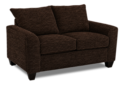Made in Canada Customizable Sofa Lab Arc 63" Fabric Loveseat – Plush Chocolate | Causeuse personnalisable Roll de Sofa Lab de 63 po fabriqué au Canada en tissu - Plush Chocolate