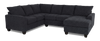 Sofa sectionnel de droite 3 pièces avec fauteuil long personnalisable Arc de Sofa Lab fabriqué au Canada en tissu - Teddy Raven