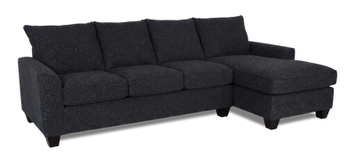 Made in Canada Customizable Sofa Lab Arc Fabric Right-Facing Sofabed Sectional - Teddy Raven | Sofa-lit sectionnel de droite personnalisable Arc de Sofa Lab fabriqué au Canada en tissu - Teddy Raven