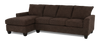 Sofa avec fauteuil long de gauche personnalisable Arc de Sofa Lab fabriqué au Canada en tissu - Teddy Walnut